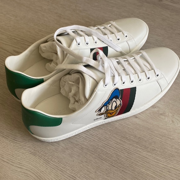 Gucci White Dog New Ace Sneakers